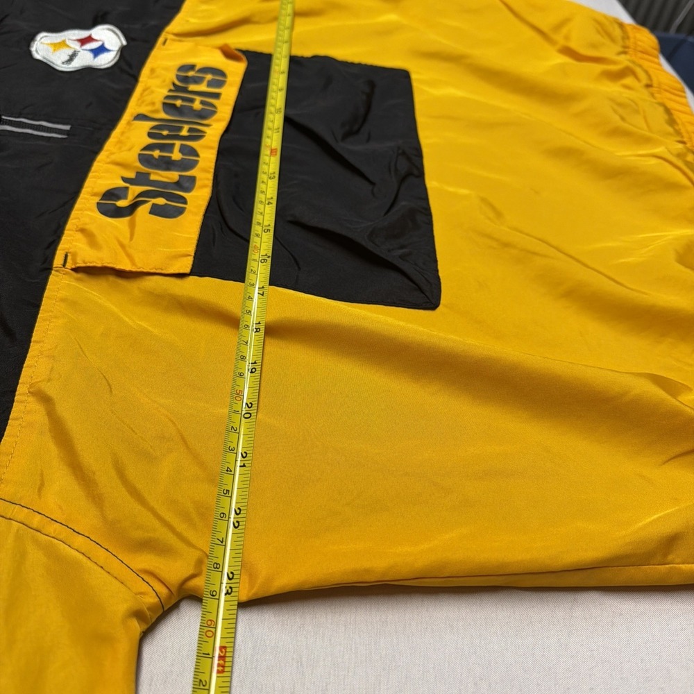 Pittsburgh Steelers NFL Team Apparel 1/4 Zip Windbreaker Mens L 90s Color Block - Picture 7 of 7